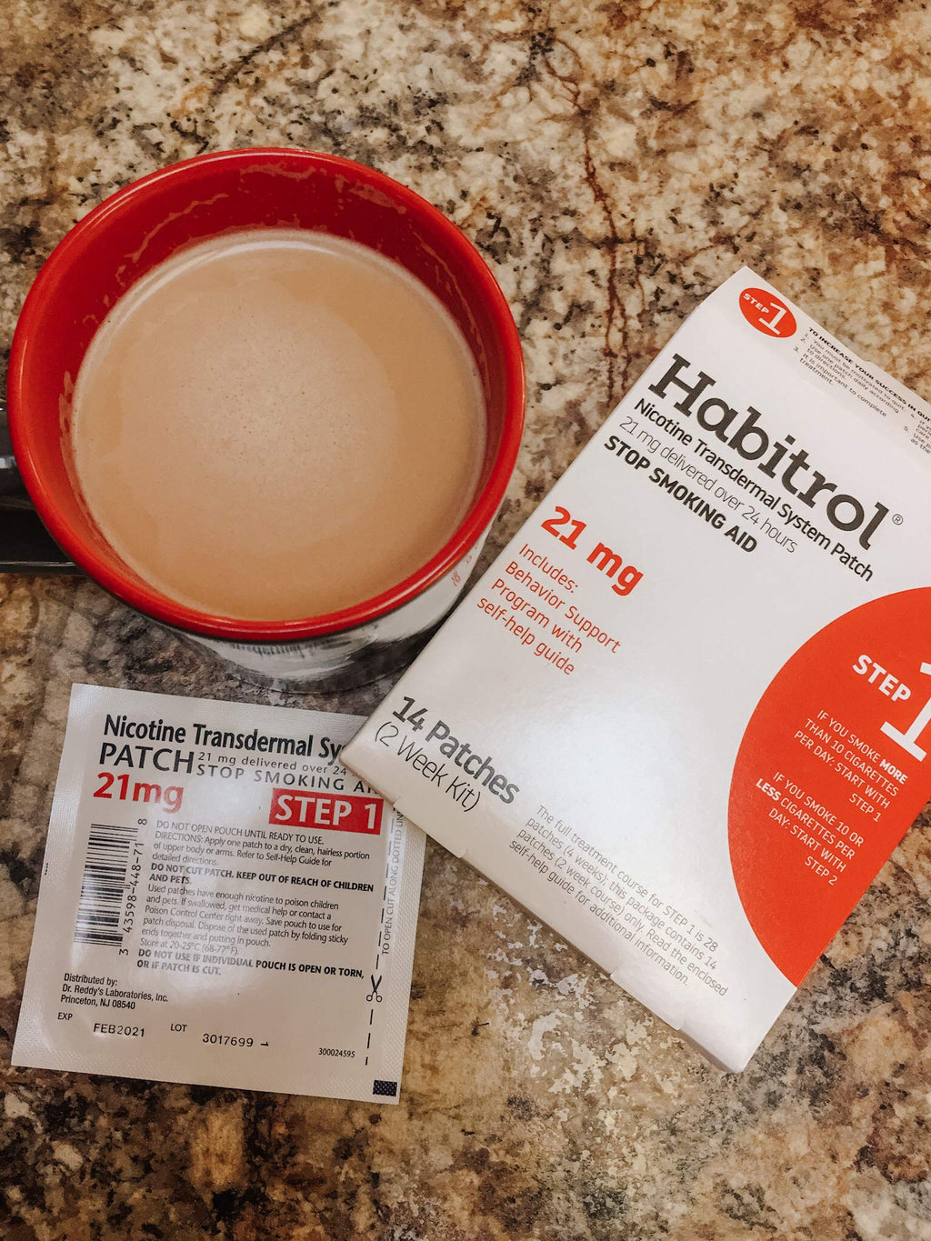 Habitrol Nicotine Transdermal System Patch - Stop Smoking Aid - Step 1 (21 mg), 7 Patches (1 Week Kit)