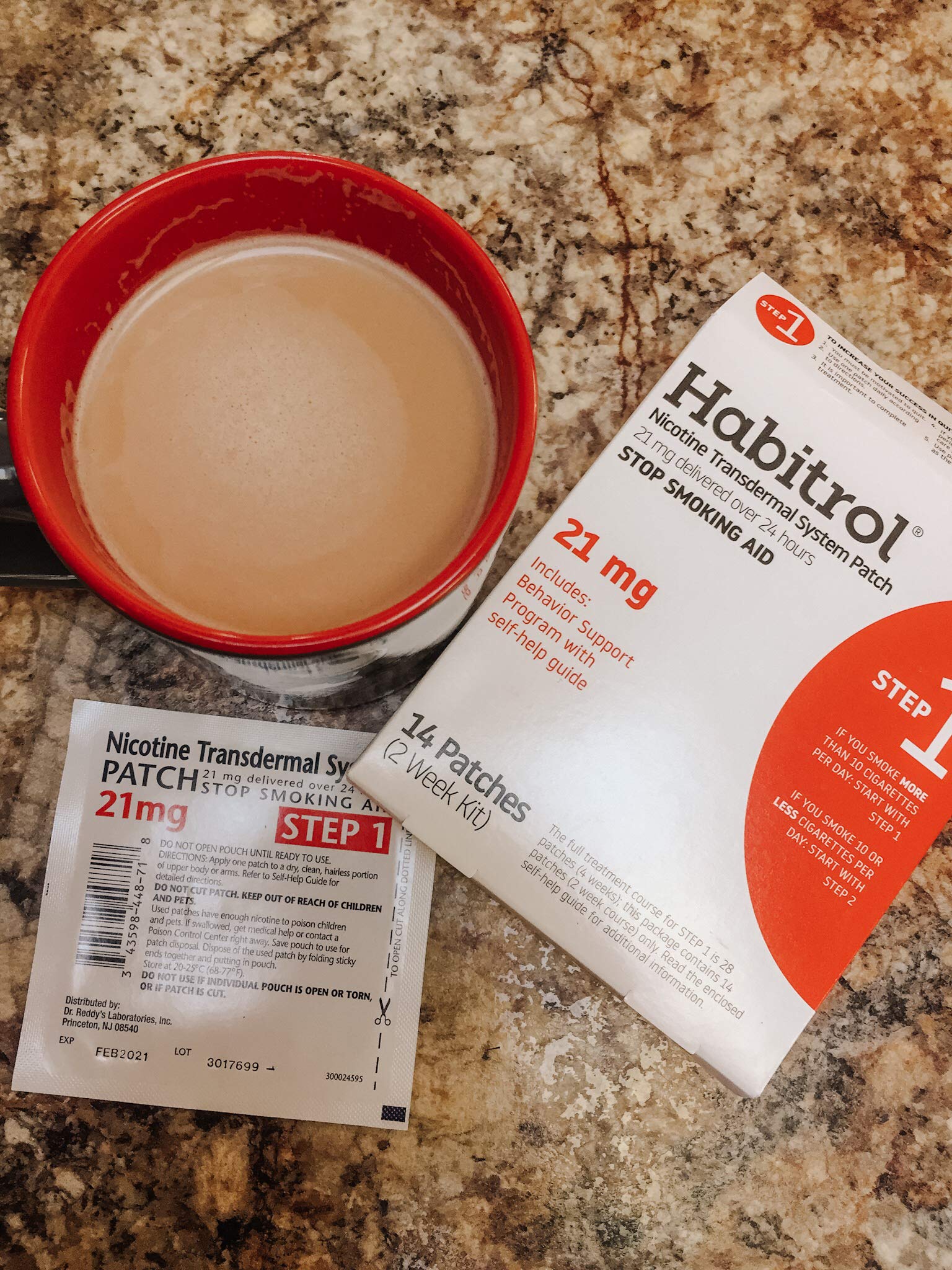 Habitrol Nicotine Transdermal System Patch - Stop Smoking Aid - Step 1 (21 mg), 7 Patches (1 Week Kit)