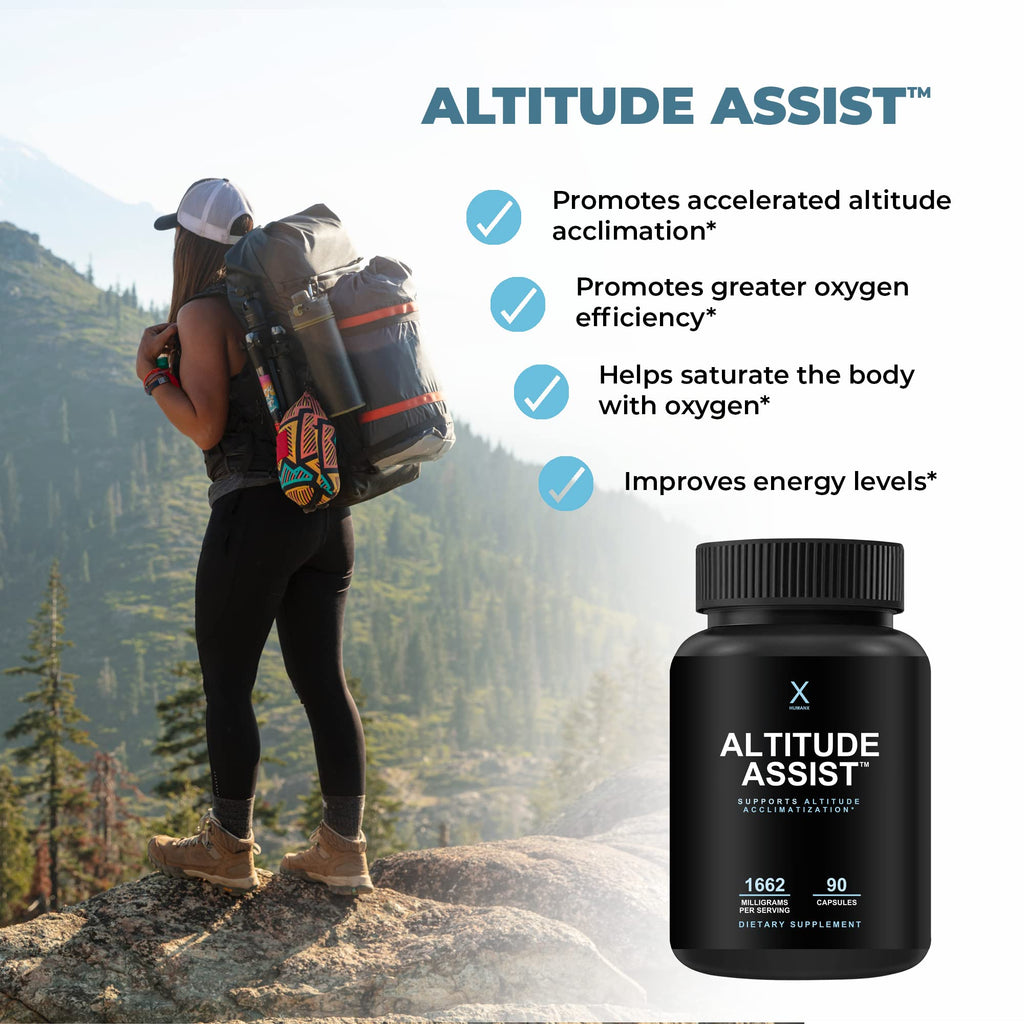Altitude Assist - Altitude Sickness Prevention - Relief for Mountain Sports (Skiing, Snowboarding, Climbing) - Non GMO, Vegan, K