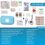 First-Aid Kit-Small Home-Car Emergency-Kit - 276PCS Indoor Supplies Camping Essentials Emergencies First Aid Set Refill Hiking A