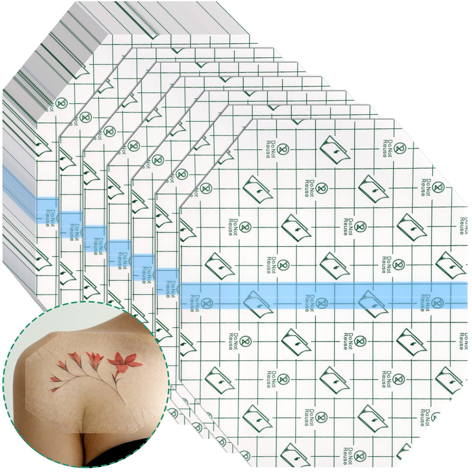 50 Pieces Transparent Stretch Adhesive Bandage Waterproof Transparent Film Dressing Bandages Clear Adhesive Dressing Stretch Tap