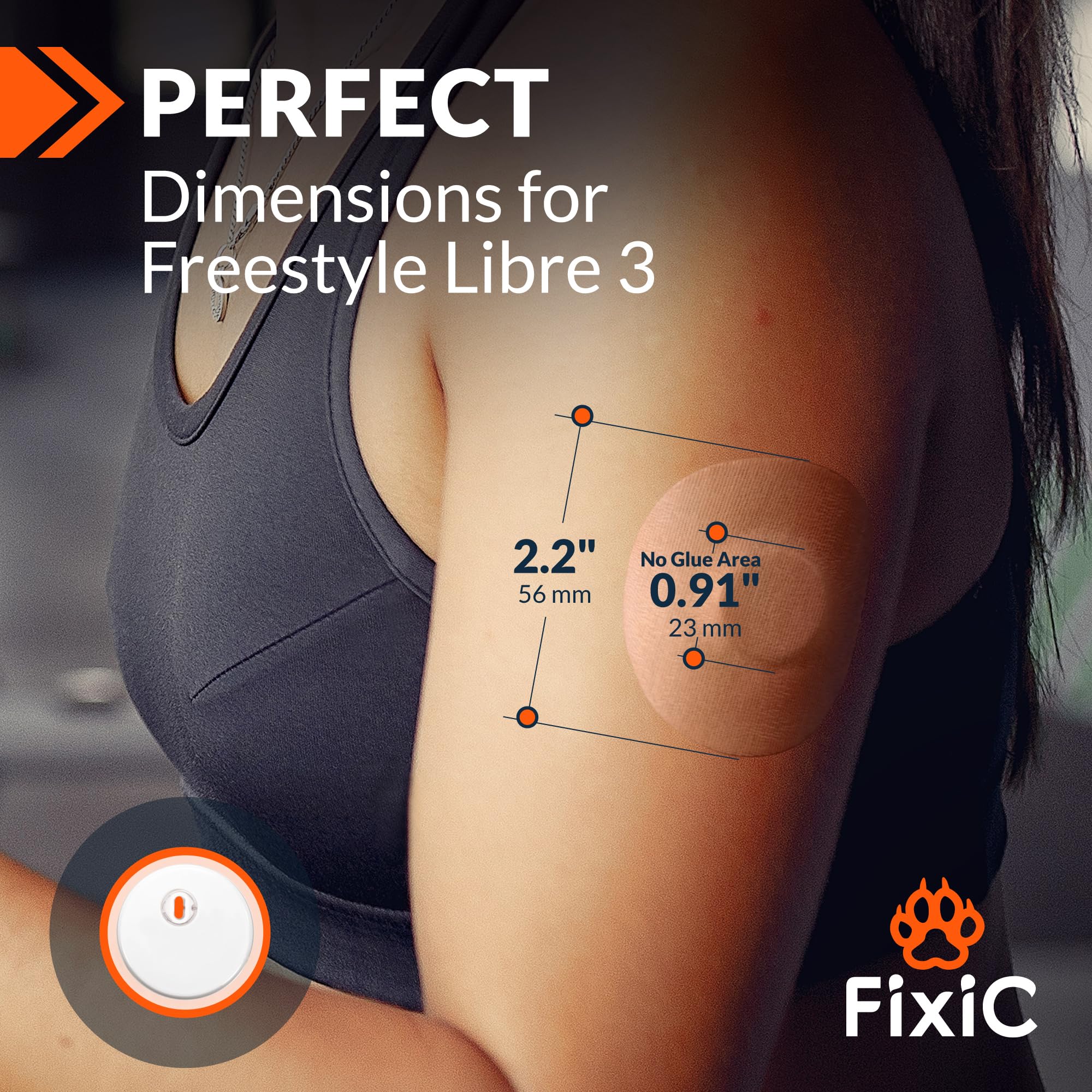 Fixic Libre 3 Sensor Covers - 25 Pack Small Size - Perfect Freestyle Adhesive Patches for Libre 3 & Plus Sensors - No Glue in th