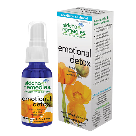 Siddha Remedies Emotional Detox Homeopathic Oral Spray for Melancholy, Irritability & Mental Fatigue | 100% Natural Homeopathic 