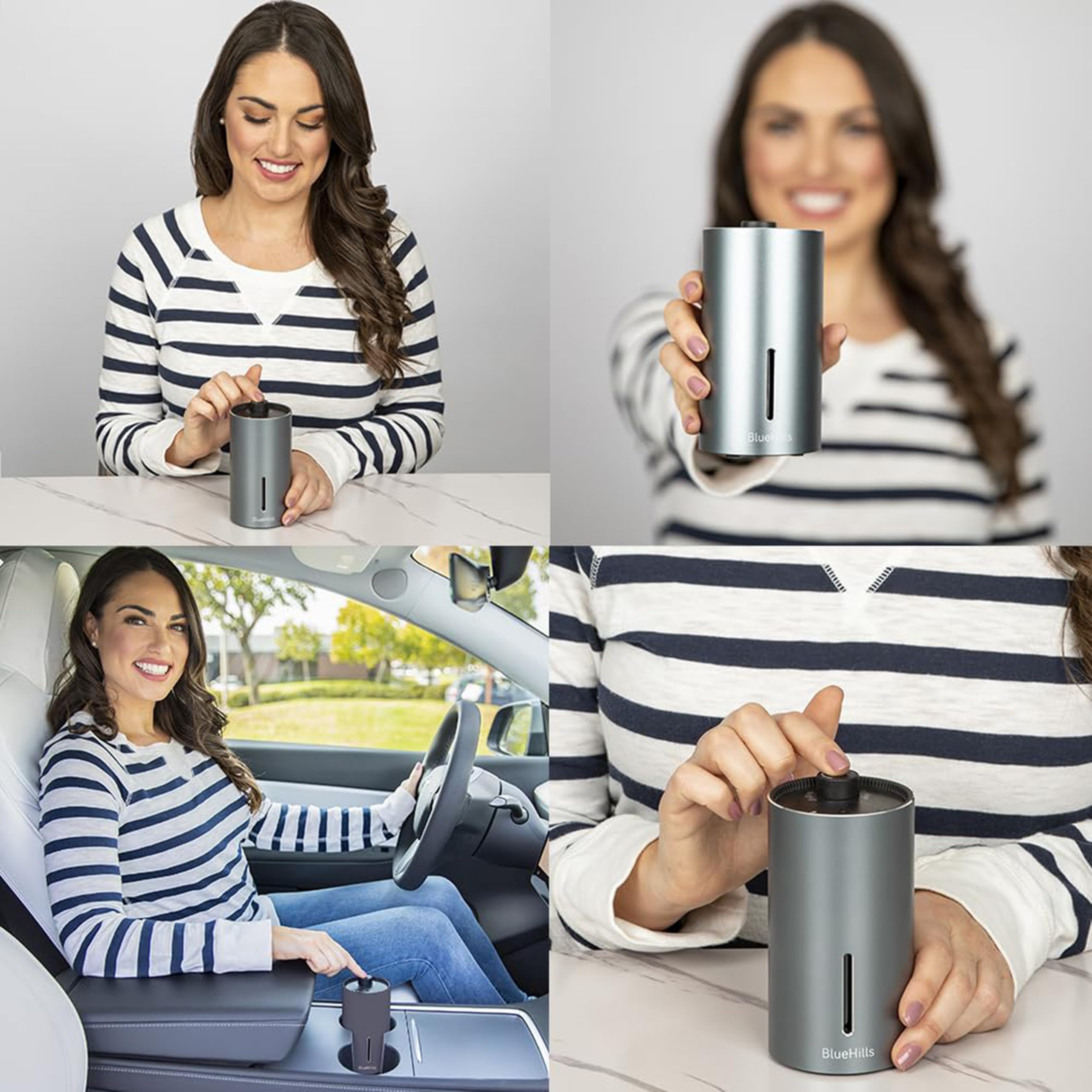 BlueHills Waterless Diffuser Cordless Car Essential Oil Aroma for Essential Oils Large Room Portable USB Travel Hotel Home Long