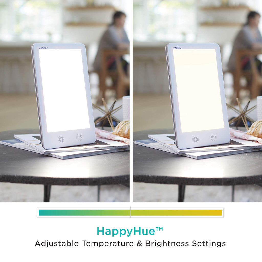 Verilux HappyLight Touch - UV-Free LED Therapy Lamp, Bright White Light with 10,000 Lux, Adjustable Brightness and Color