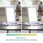 Verilux HappyLight Touch - UV-Free LED Therapy Lamp, Bright White Light with 10,000 Lux, Adjustable Brightness and Color