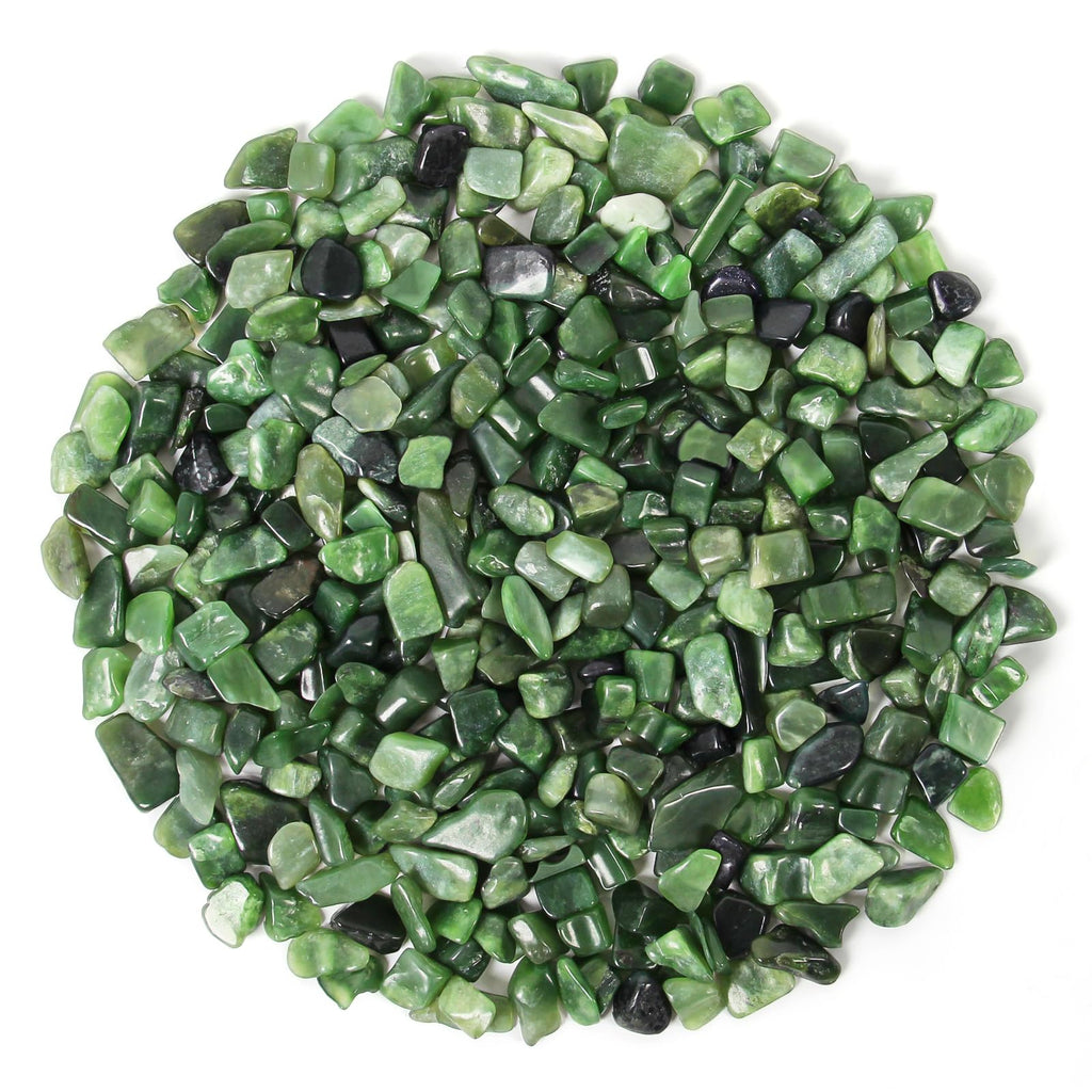 1.1lb Natural Green Jasper Crystal Chips-Healing Crystals Tumbled Chips, Green Jasper Crushed Crystal Gemstones for Crafts, Beau