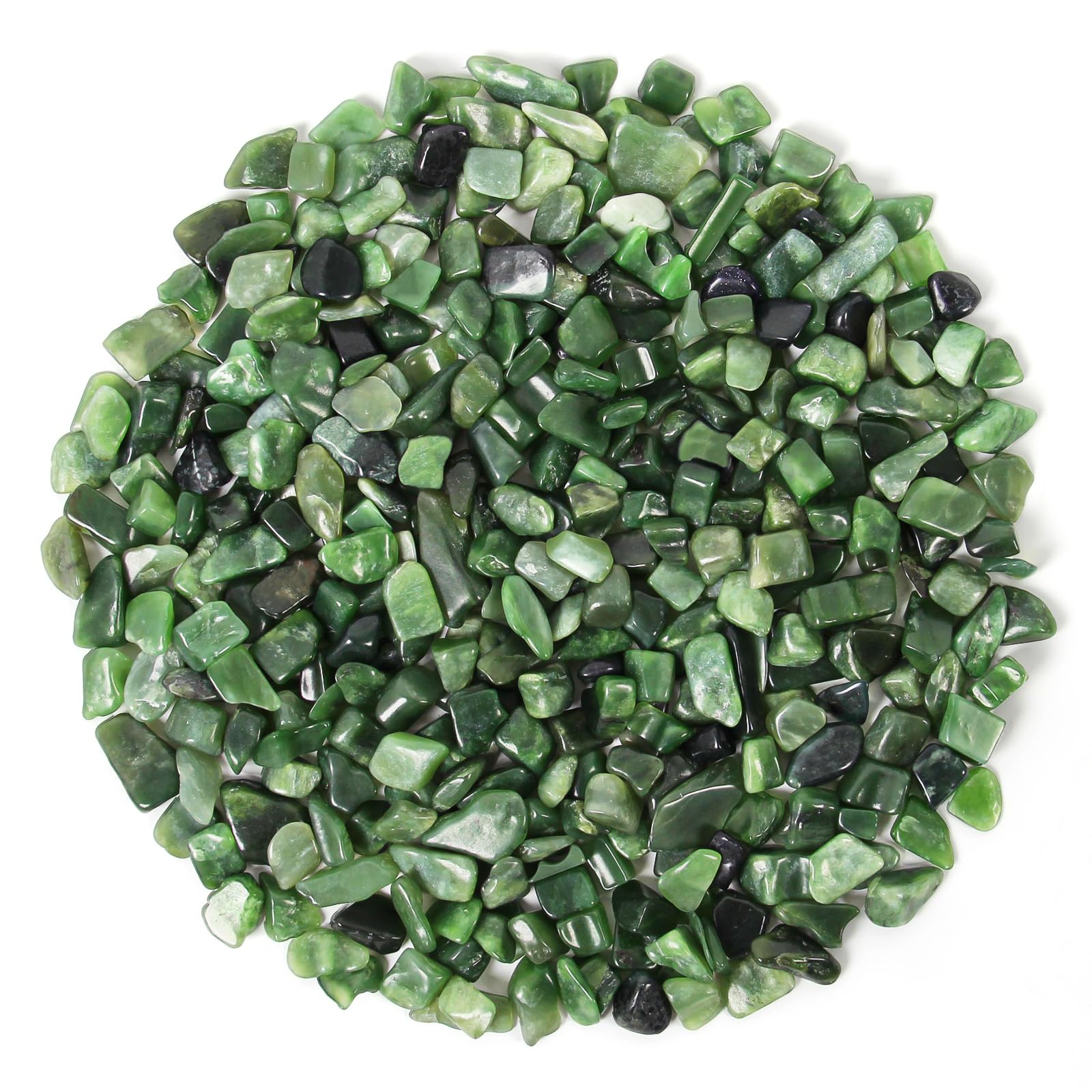 1.1lb Natural Green Jasper Crystal Chips-Healing Crystals Tumbled Chips, Green Jasper Crushed Crystal Gemstones for Crafts, Beau