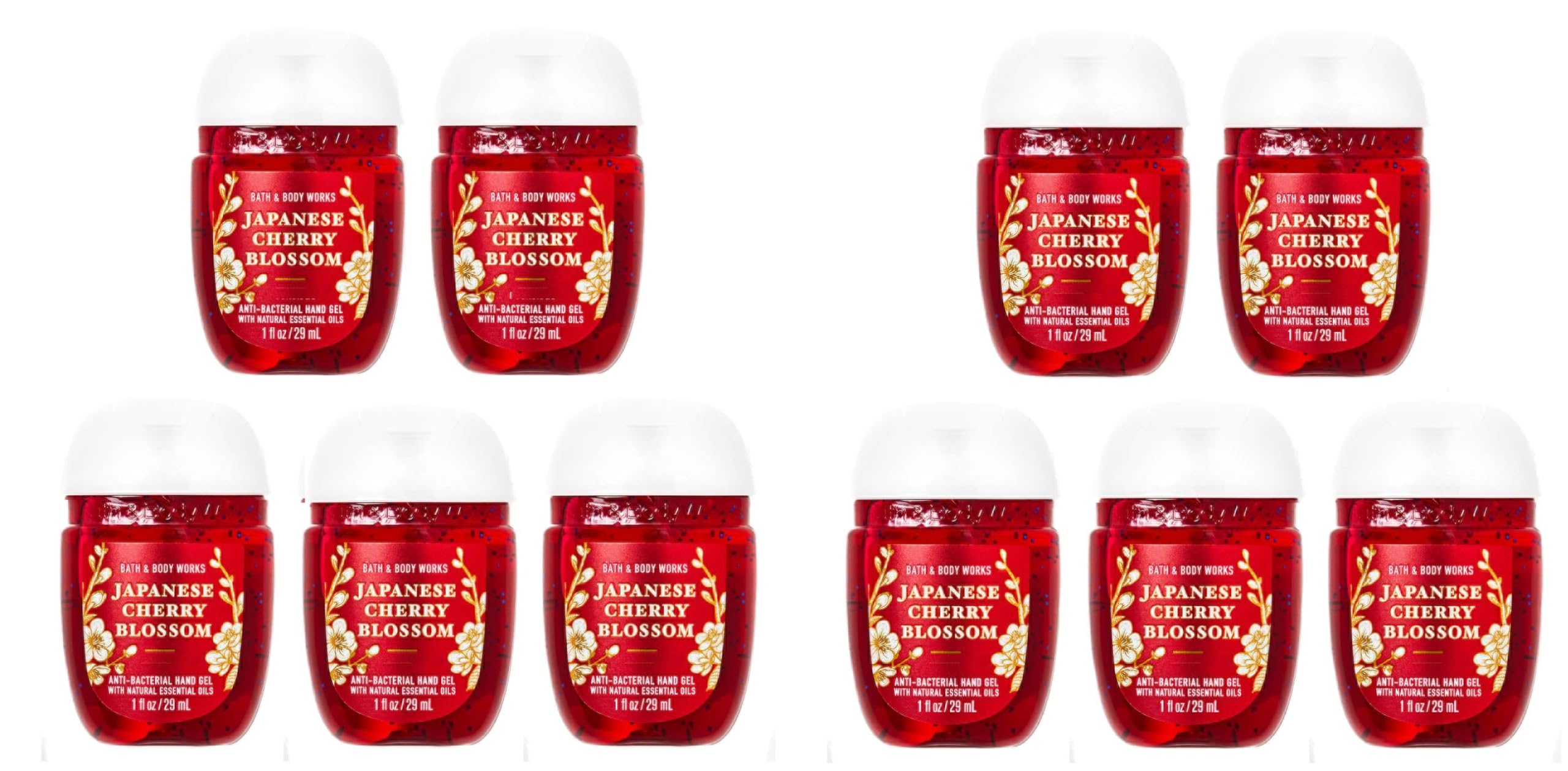 Generic Bath + Body Works Japanese Cherry Blossom Hand Sanitizer - Set of TEN (10) Mini Travel Size (1 oz) Pocket Hand Sanitizer