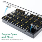 FHORAIN Monthly Pill Organizer 28 Days, 4 Weeks 1 Time a Day Pill Cases, Large Compartments Medicine Container for Vitamins, Fis
