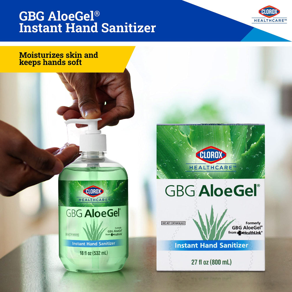 Clorox Healthcare GBG AloeGel Hand Sanitizer Gel Refill Bag in Box, 27 oz (798 ml) | Clorox Hand Sanitizer Gel | Beach Free Inst