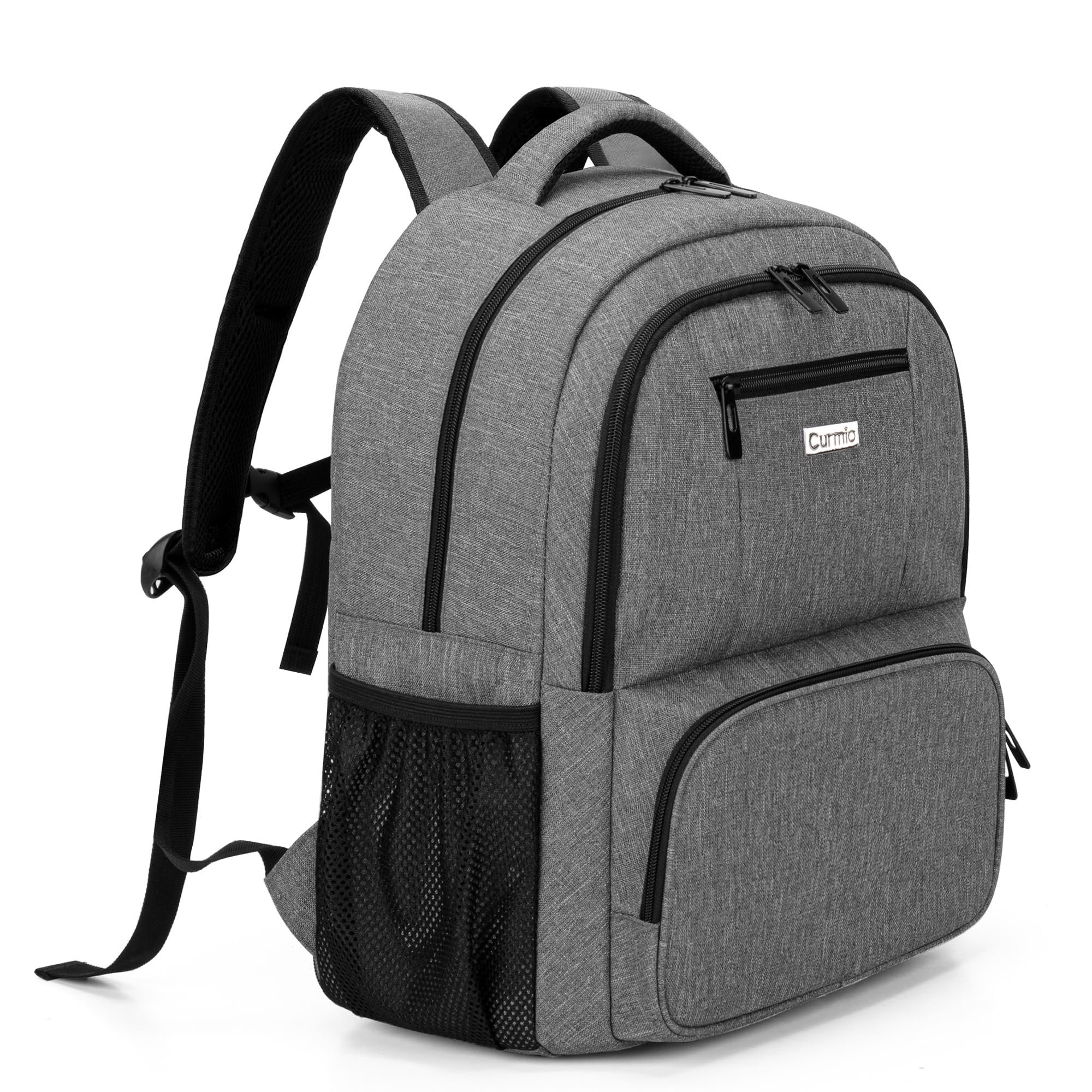 CURMIO CPAP Travel Backpack - Compatible for ResMed AirSense & Philips System One, Carry On Bag for CPAP Machine & Supplies, Gra
