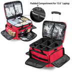 Trunab Rolling Medical Bag with Detachable Trolley, Nurse Rolling Bag with Removable Dividers 15.6    Laptop Sleeve, First Aid R