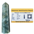 Crystal Heaven Certified Aquamarine Crystal Tower Obelisk Point For Chakra, Healing & Balancing-Aaa Grade Original Certified Gem