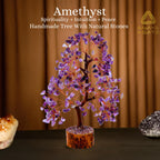 Amethyst Tree of Life Crystal Trees for Home, Office, and Desk Decor - Handmade Bonsai Tree for Positive Energy, Healing & Money