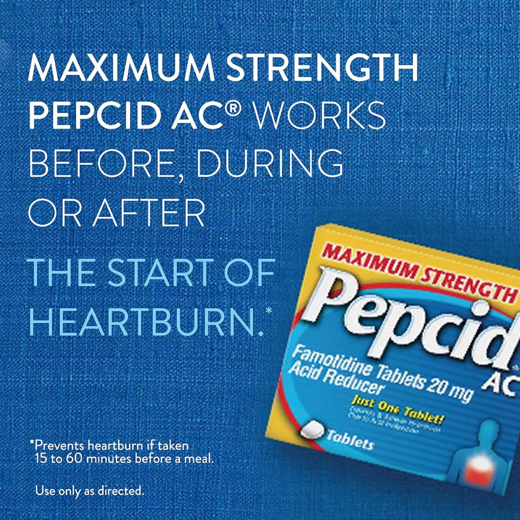 Pepcid AC Acid Reducer Maximum Strength Tablets, (100 Count Total)