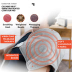Calming Heat Vibrating Heating Contour Pad by Sharper Image- Weighted Electric Heating Pad with Massaging Vibrations, 12 Setting
