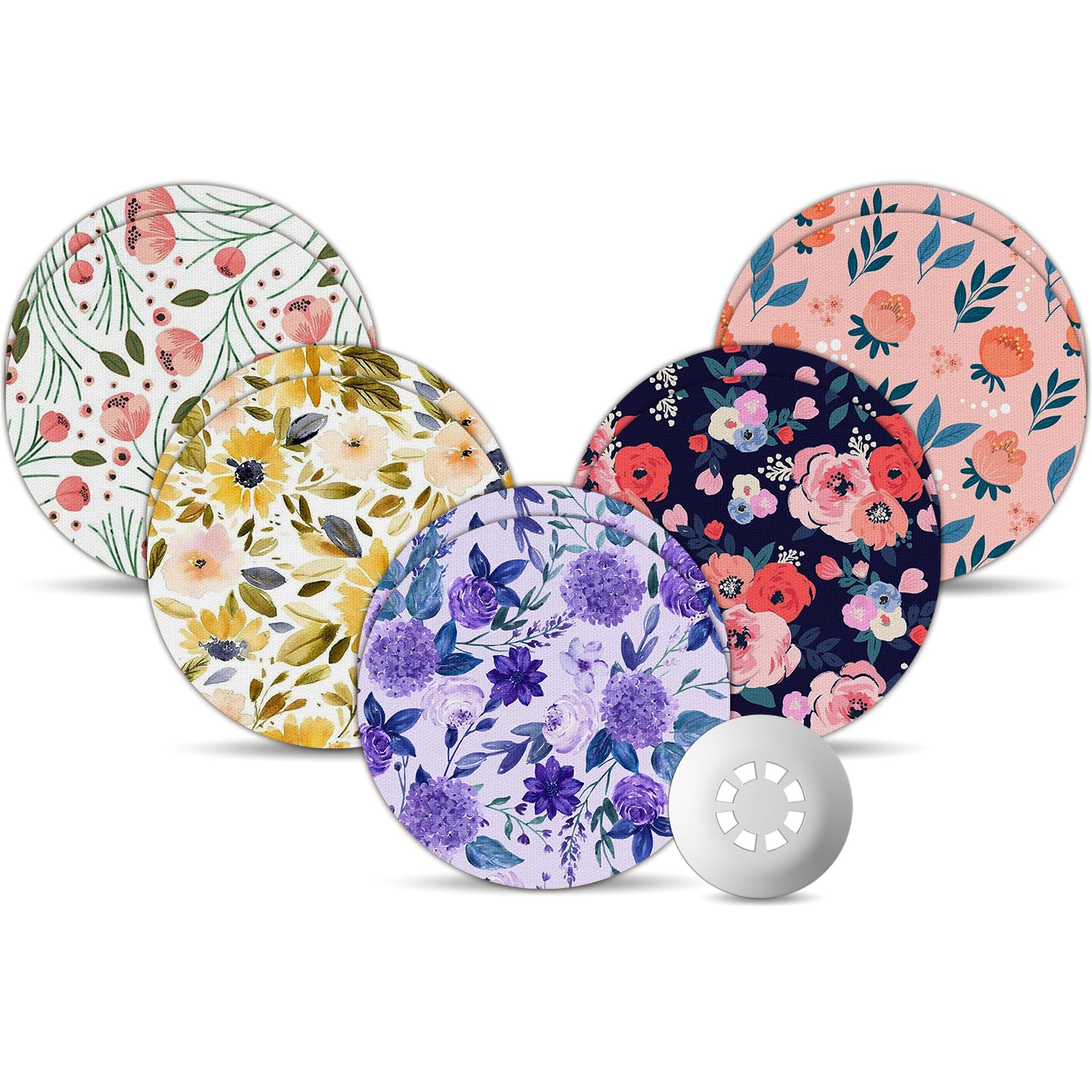 Flower Libre 3 Sensor Covers Waterproof, Amolyfe 10 Pack Freestyle Libre 3 Plus Covers, BumpProof with Hard Cap, Latex Free Brea