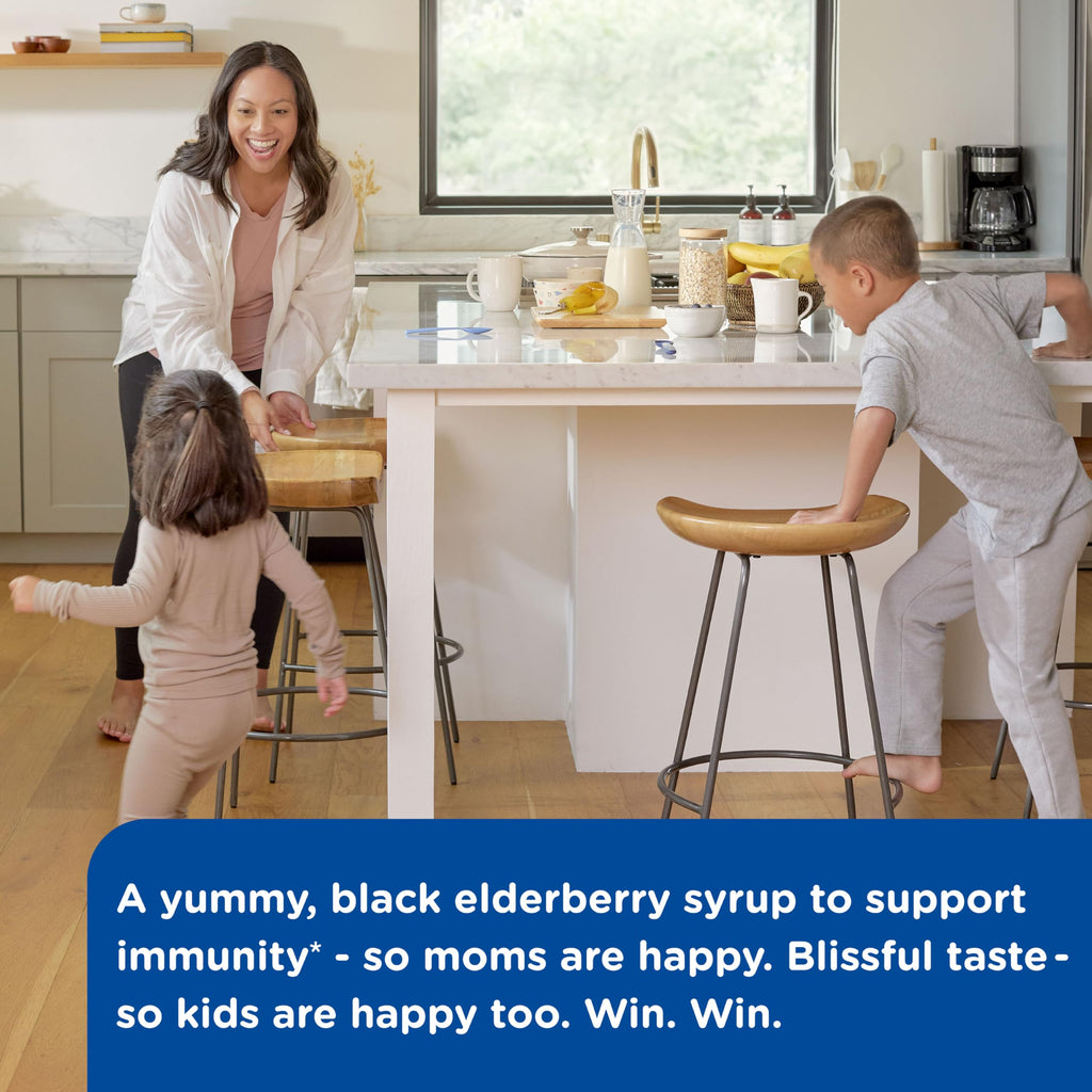 Mommys Bliss Organic Elderberry Syrup & Immunity Boost With Vitamins, Prebiotics & Echinacea for Kids & Adults 1 yr+, 3 Fl Oz