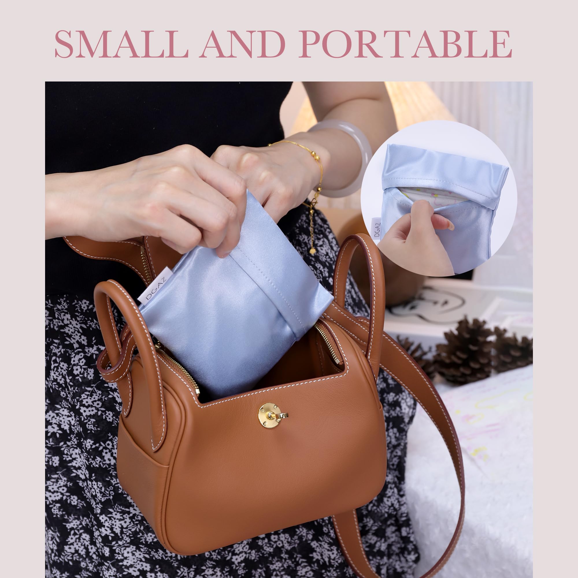 DGAZ Silk Sanitary Napkin Storage Bag, Period Bag for Teen Aged Girls, Portable Period Bag for Panty Liners/Menstrual Cup/Small