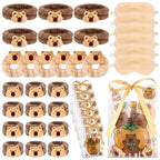 30 Pcs Capybara Spa Sleepover Party Supplies for Girls 6 Capybara Makeup Headband 6 Velvet Scrunchies 6 Soft Wristband 6 Brown P