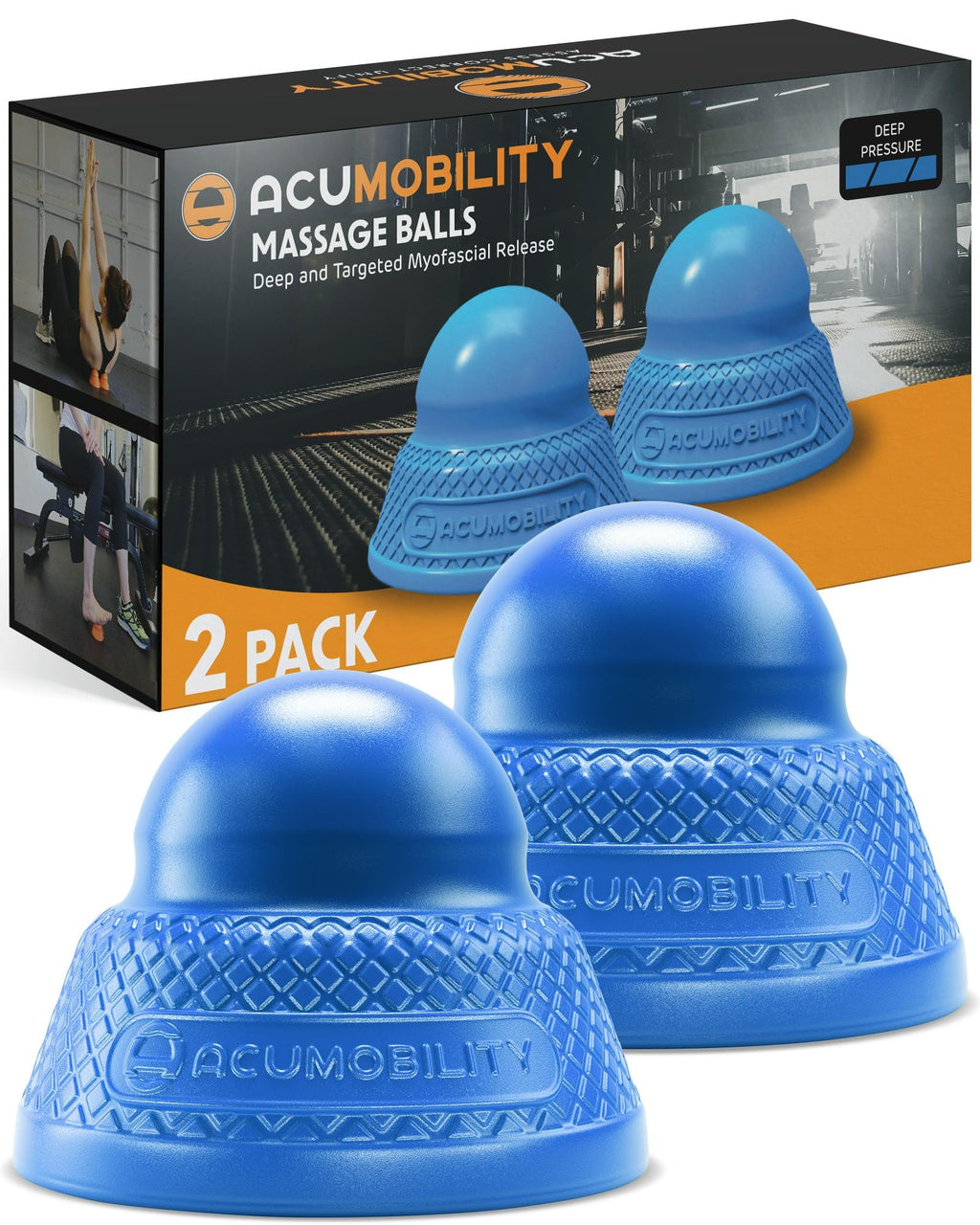 Acumobility Massage Ball Roller 2 Pack - Trigger Point - Massage Balls Massage Roller Ball - Foot Massage Ball - Physical Therap