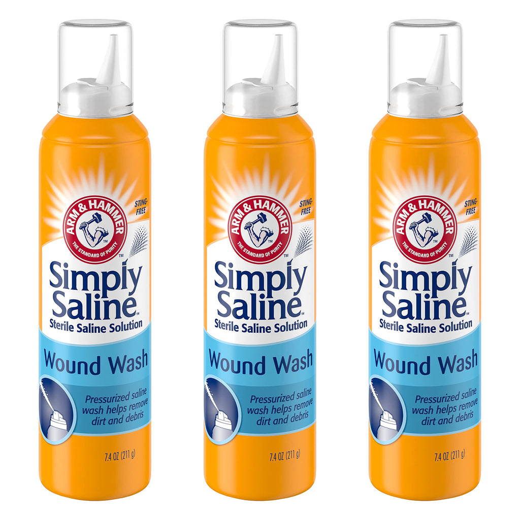 Arm & Hammer Simply Saline Wound Wash 7.4 Ounce - 3 Pack