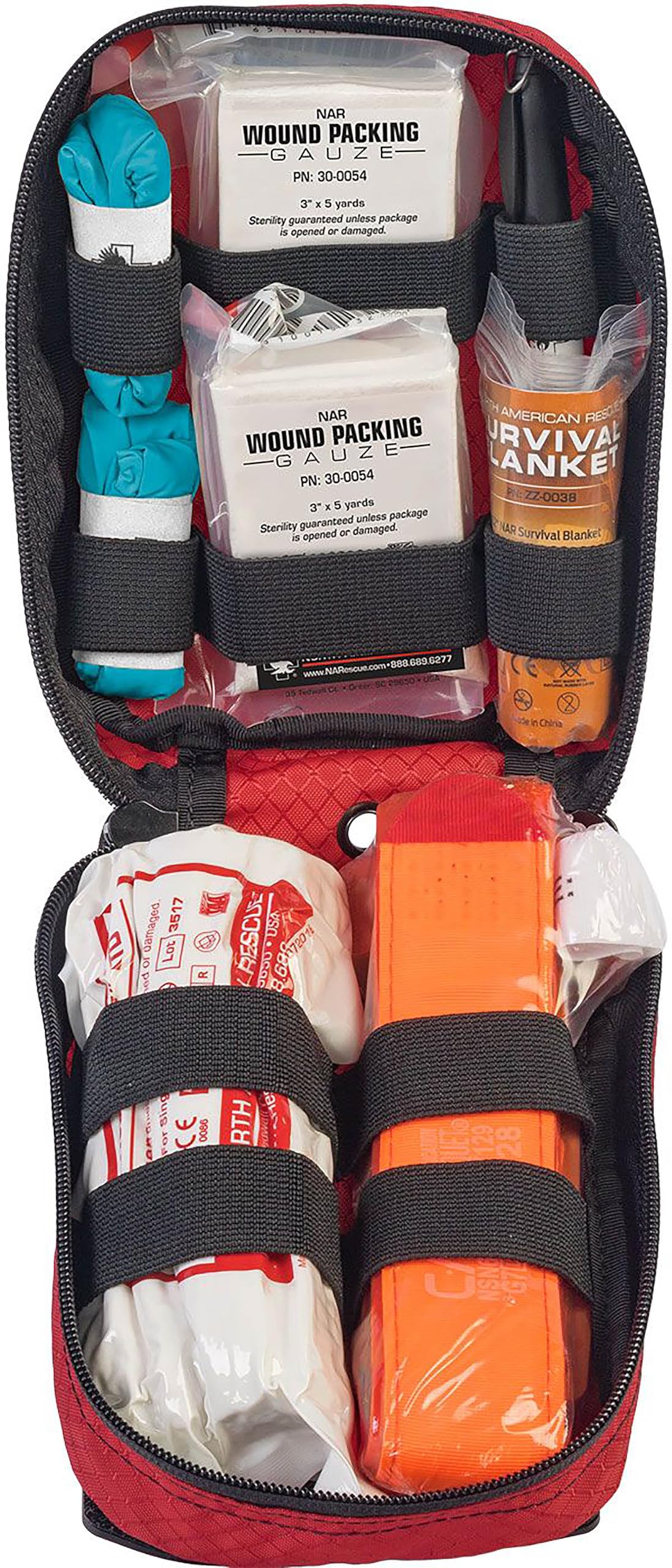 North American Rescue Public Access Individual Bleeding Control Kit (Basic) NAR Compact Blood Control Bag with C-A-T Tourniquet,
