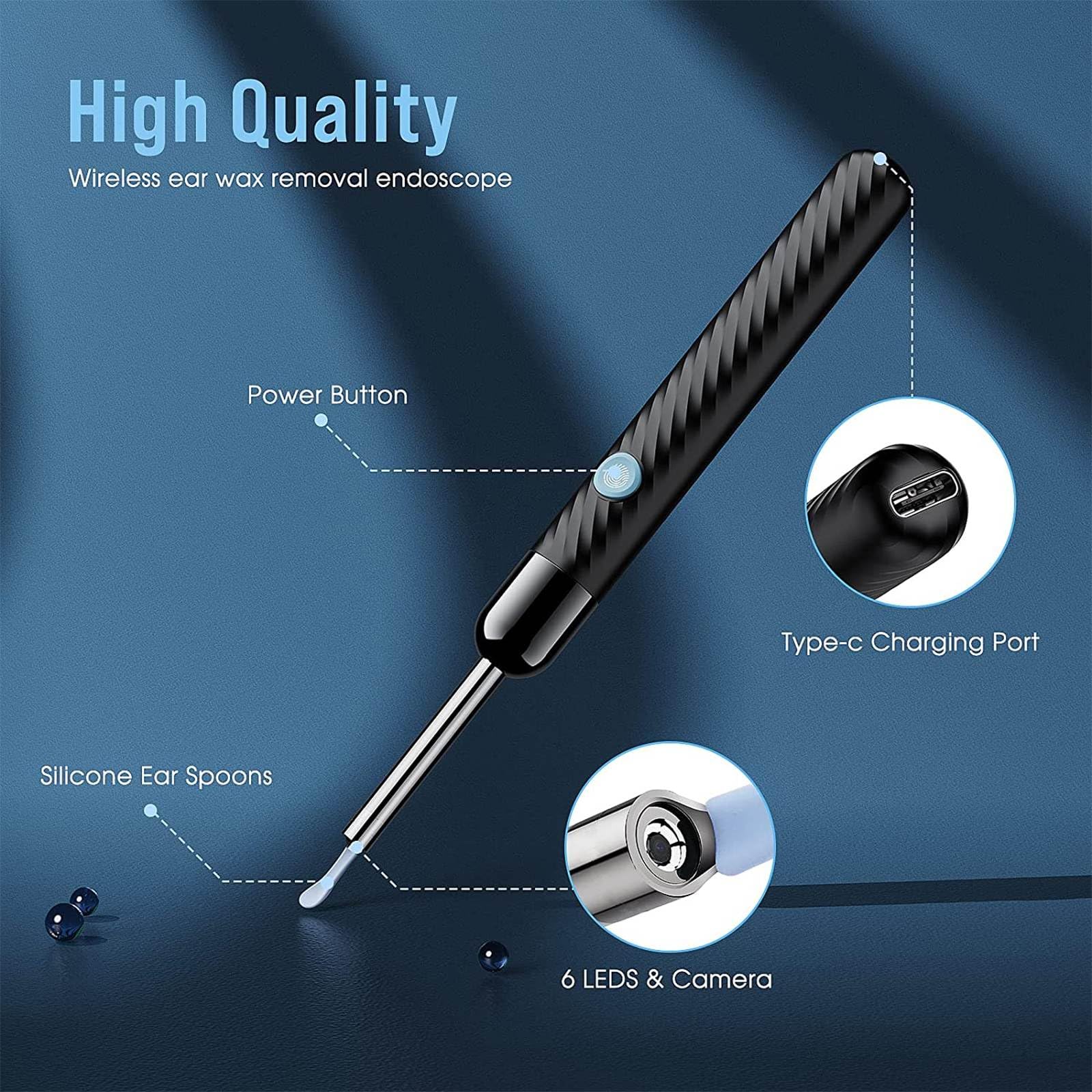 Ear Wax Removal - Earwax Remover Tool with 8 Pcs Ear Set - Ear Cleaner with Camera - Earwax Removal Kit with Light - Ear Camera