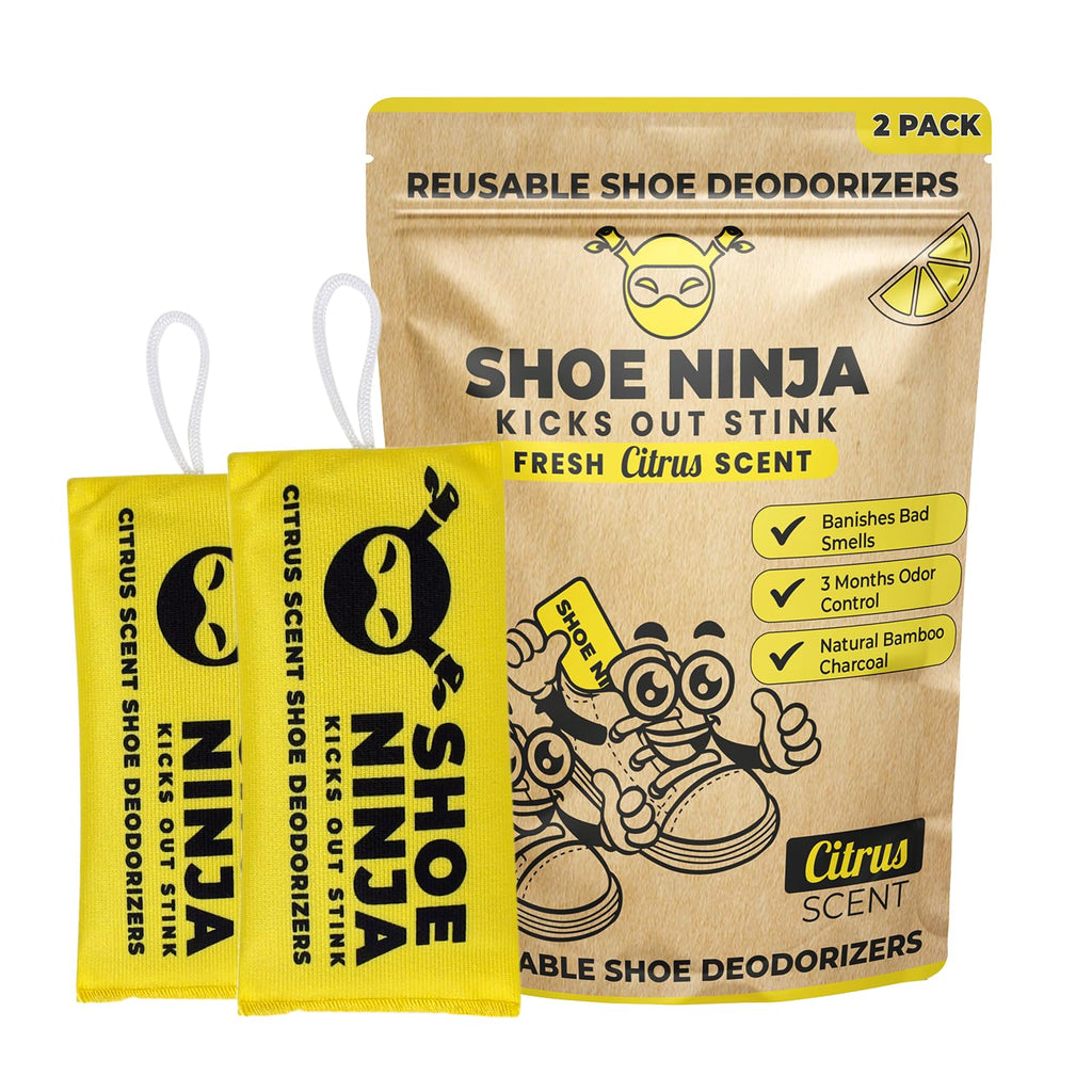 Shoe Ninja Shoe Deodorizer - Shoe Odor Elimination with Activated Charcoal, Versatile and Reusable Shoe Smell Remover, Boxing Gl