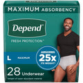 Depend Fresh Protection Adult Incontinence Underwear for Men, Disposable, Maximum