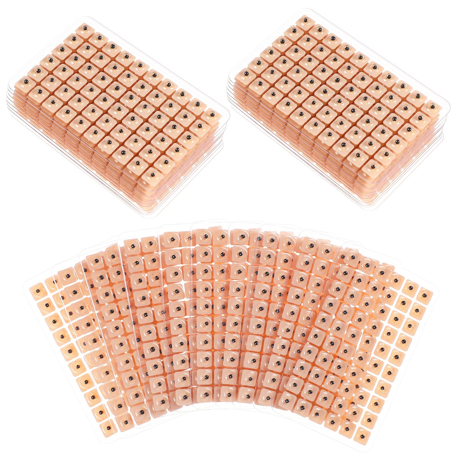 ROSENICE 600 Counts Acupuncture Vaccaria Ear Seeds Disposable Ear Press Seeds Multi-Condition Ear Seed Acupressure Kit (10 Sheet