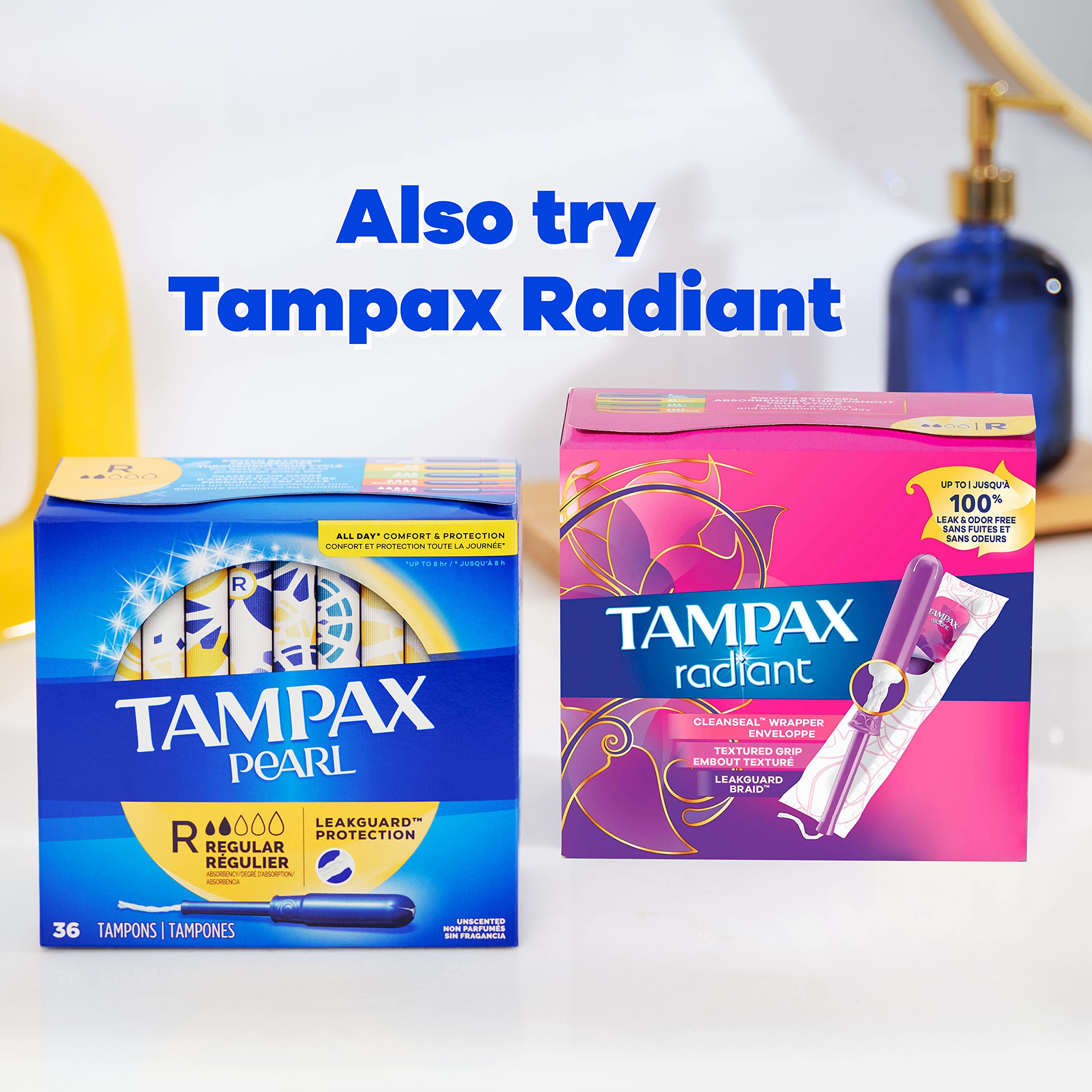 Tampax Pearl Tampons Super Absorbency, With Leakguard Braid, Unscented, 18 Count