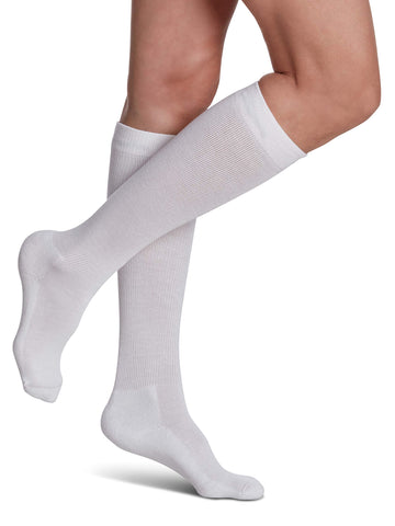 SIGVARIS EVERSOFT Diabetic Sock 160 Knee-high Compression Socks 8-15 mmHg - White - Large