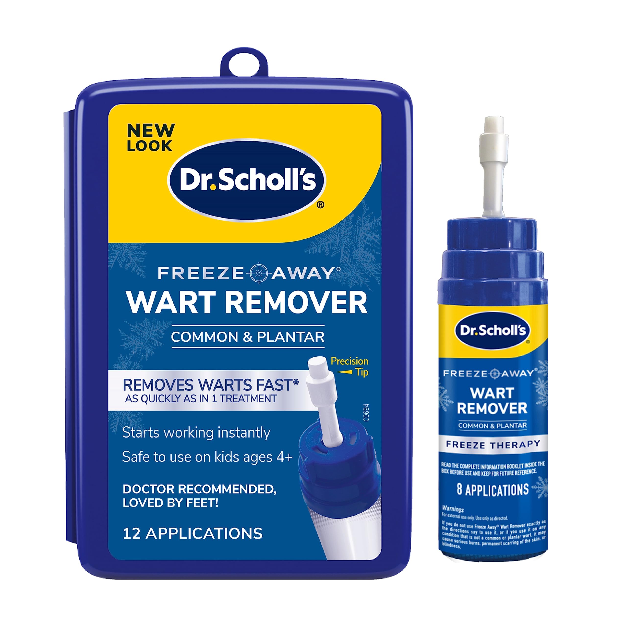 Dr. Scholl's Freeze Away WART Remover, 12 Applications // Doctor-Proven Freeze Therapy to Remove Common and Plantar Warts Fast, 