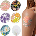 Geiserailie 30 PCS Adhesive Patch Compatible with Dexcom G7 Pre-Cut Flowers Pink Bow NO Glue in The Center Sensor Cover for Cont