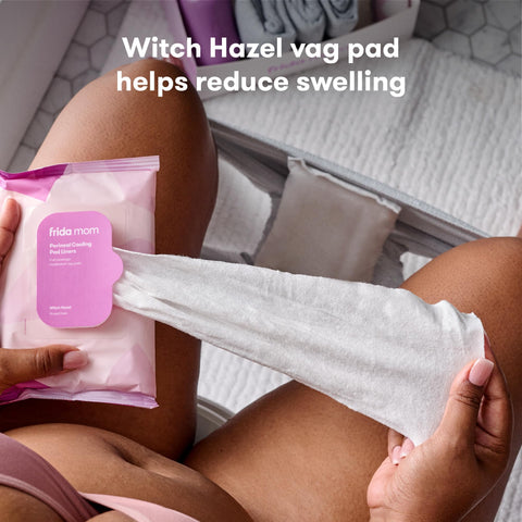Frida Mom Witch Hazel Perineal Cooling Pad Liners for Postpartum Care, Hospital Bag Essentials for Pain Relief After Birth, Full