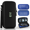 Insulin Cooler Travel Case TSA Approved, Portable Diabetic Medicine Cooling Bag with Digital Thermometer & 2 Ice Packs, Refriger