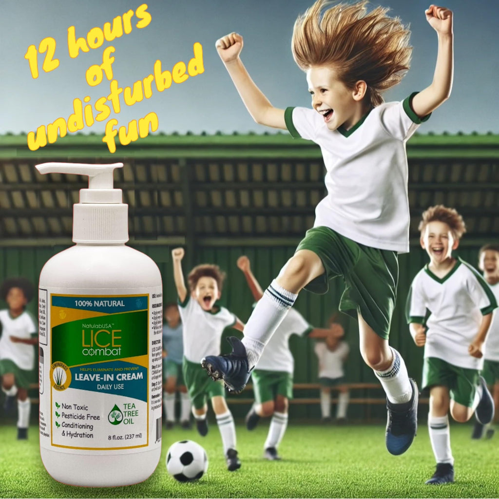 NatulabUSA Lice Combat Leave-in Cream. All-Natural Lice Treatment, Helps Prevent Lice Occurrences. Works Great on Lice, Super Li