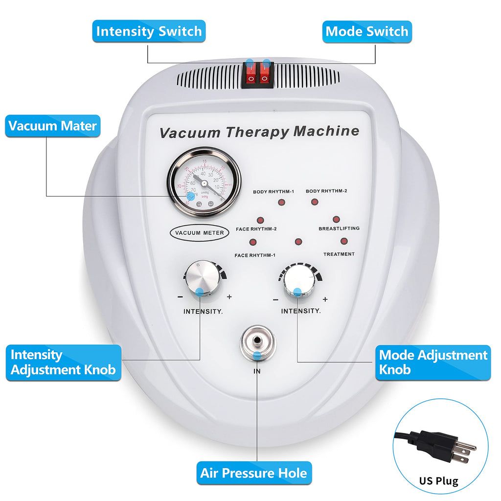 Titoe Vacuum Therapy Machine Multifunctional 0-75cmHg Cupping Cups Machine 6 Mode Adjustable Suction Vacuum Machine with 30 Cups