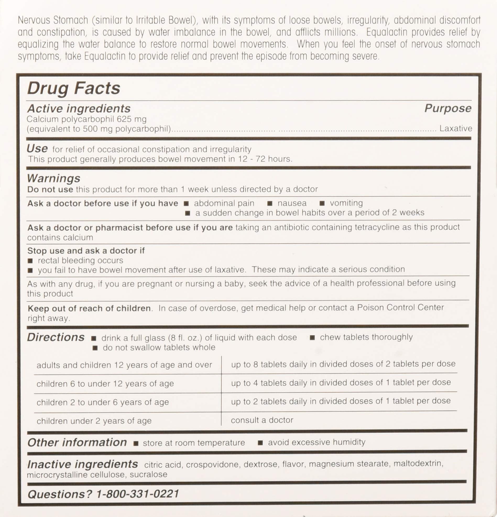 Equalactin Chewable Tablets 48 Tablets (Pack of 3)