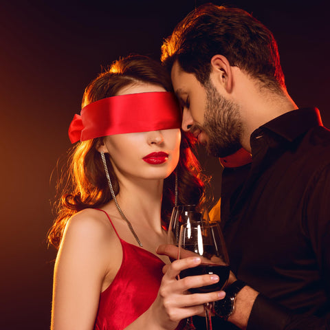 FRESHME 2pc Satin Sleep Mask - Lightweight Blindfold Eye Mask Cover for Women Men Couples Night Gift, Valentine's Day Gift Doubl