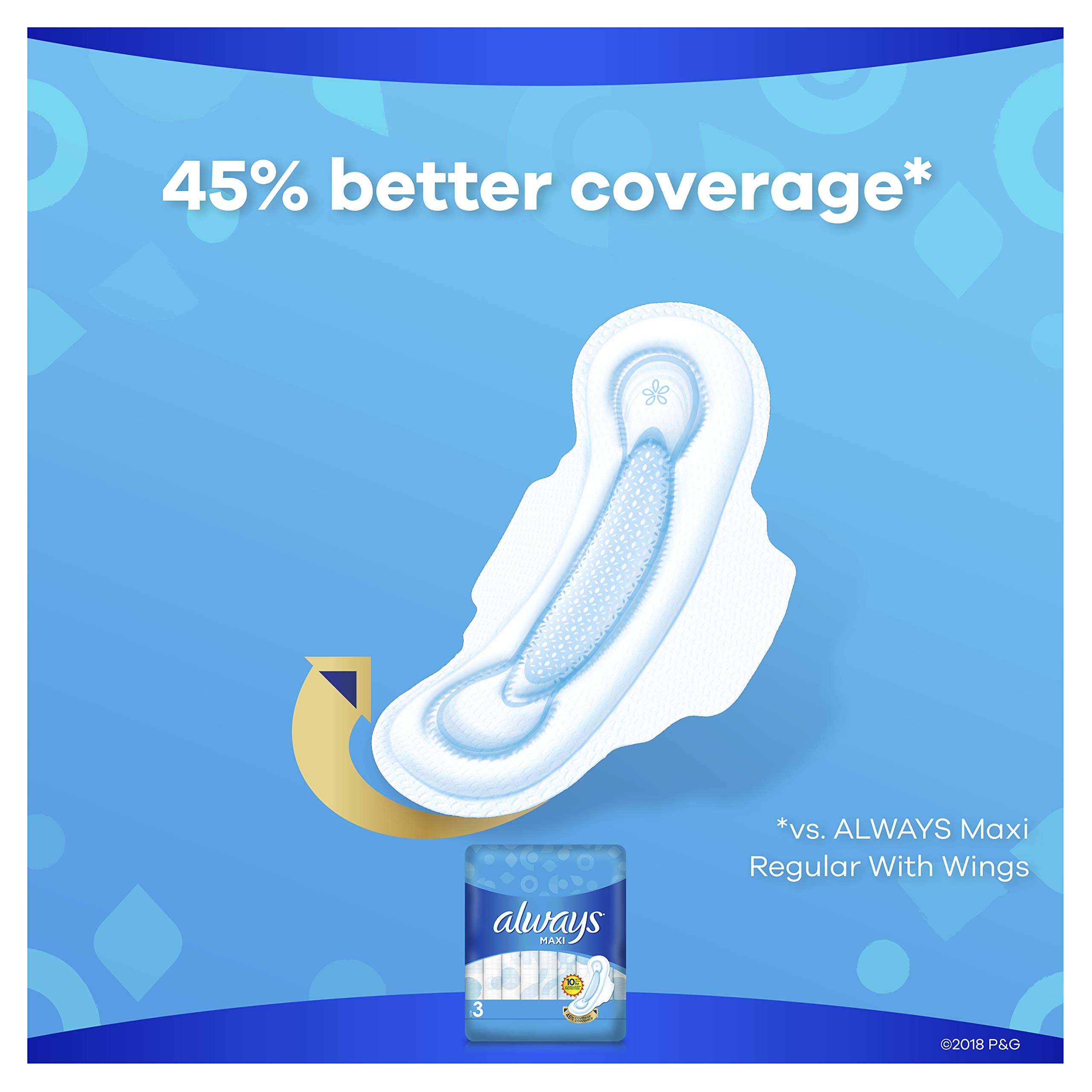 Always Maxi Pads, with Flexi-Wings, Size 3, 26 Count