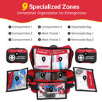 Aoldersson 520 Piece Large First Aid Kit - Emergency Survival Kit for Car, Home, Camping, and Travel - Compact Medical Kit for R