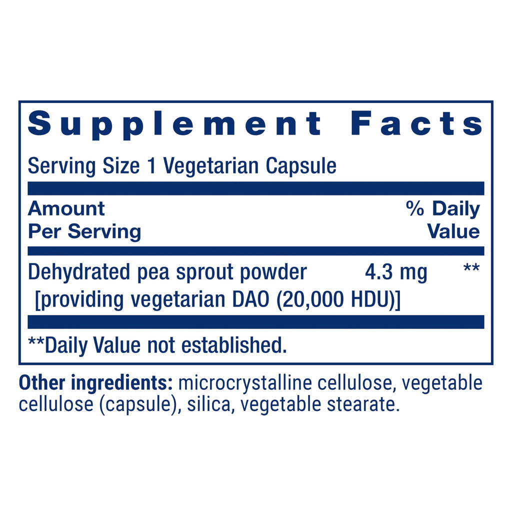 Life Extension Food Sensitivity Relief with Diamine Oxidase (DAO), Occasional Gas, Digestive Comfort, histamine Sensitivity, DAO