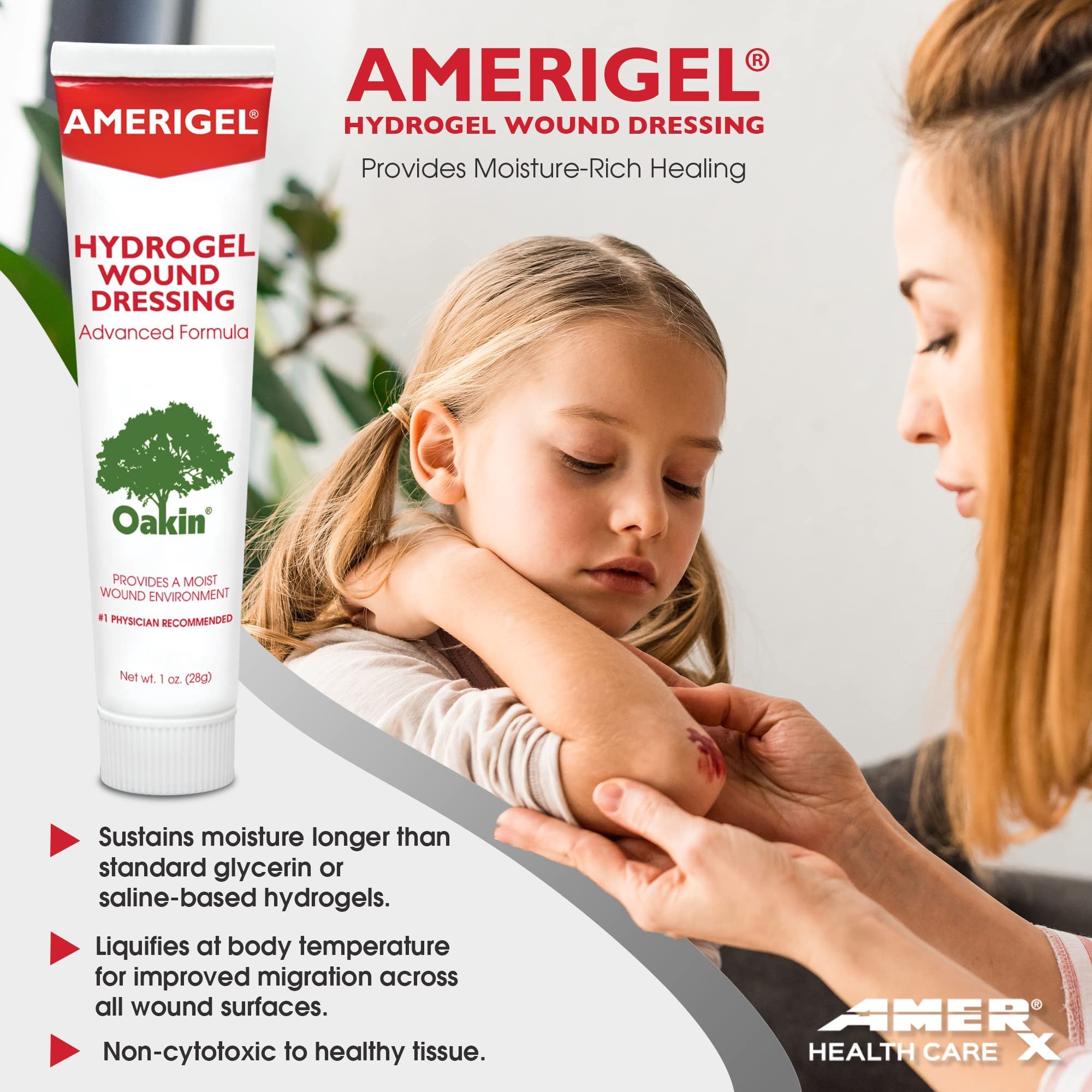 AMERIGEL Hydrogel Wound Dressing (1 oz.) - Provides Moisture-Rich Healing Environment for Dry Wounds