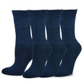 No Binding Viscose from Bamboo Diabetic Crew 3-Pairs Unisex Adult Socks Large (10-13, Navy)
