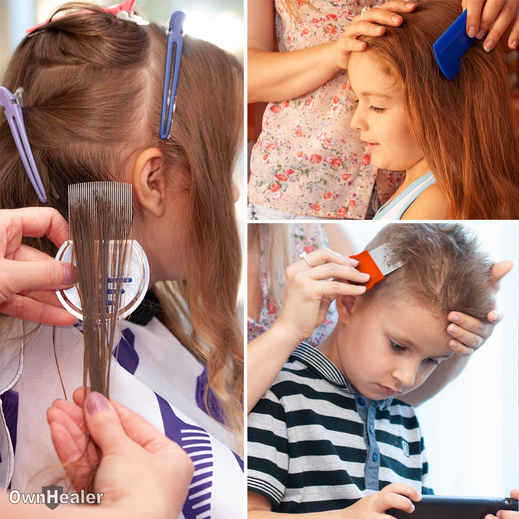 OWNHEALER Professional Lice Comb Kit - for Lice, Nits, and Dandruff Removal. Quick Results for Head Lice Treatment - Suitable fo