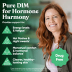 DIM Supplement Pure 200 Mg for Women or Men - Estrogen Hormone Balance Supplement for Energy, Fatigue, Stress, Menopause, Hot Fl