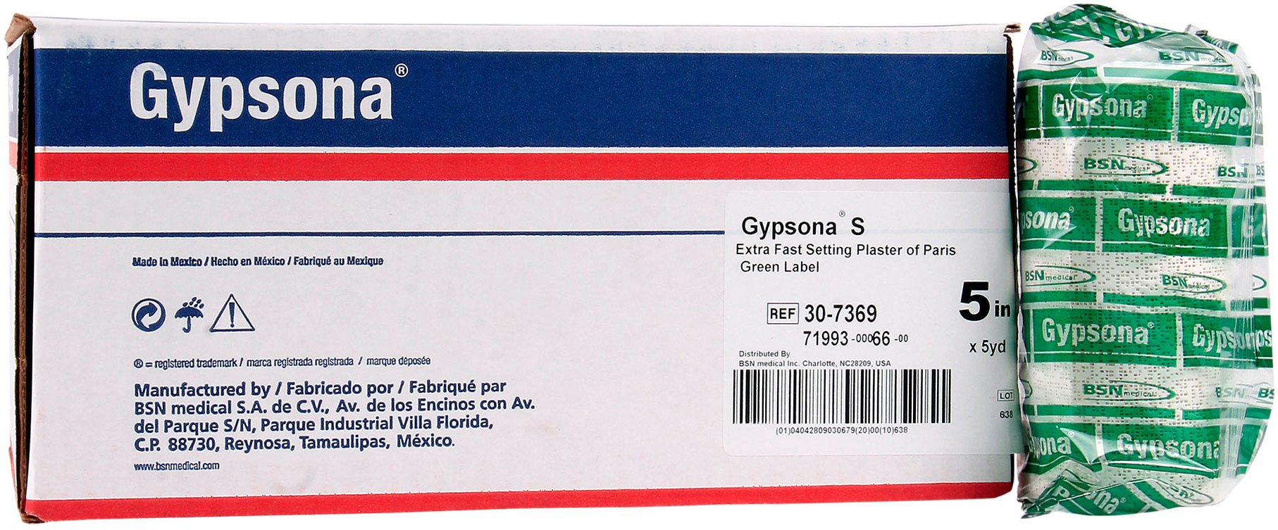 BSN Medical 30-7369 GYPSONA S Bandage, Extra Fast Setting, 5 x 5 yd. Size (Pack of 12)